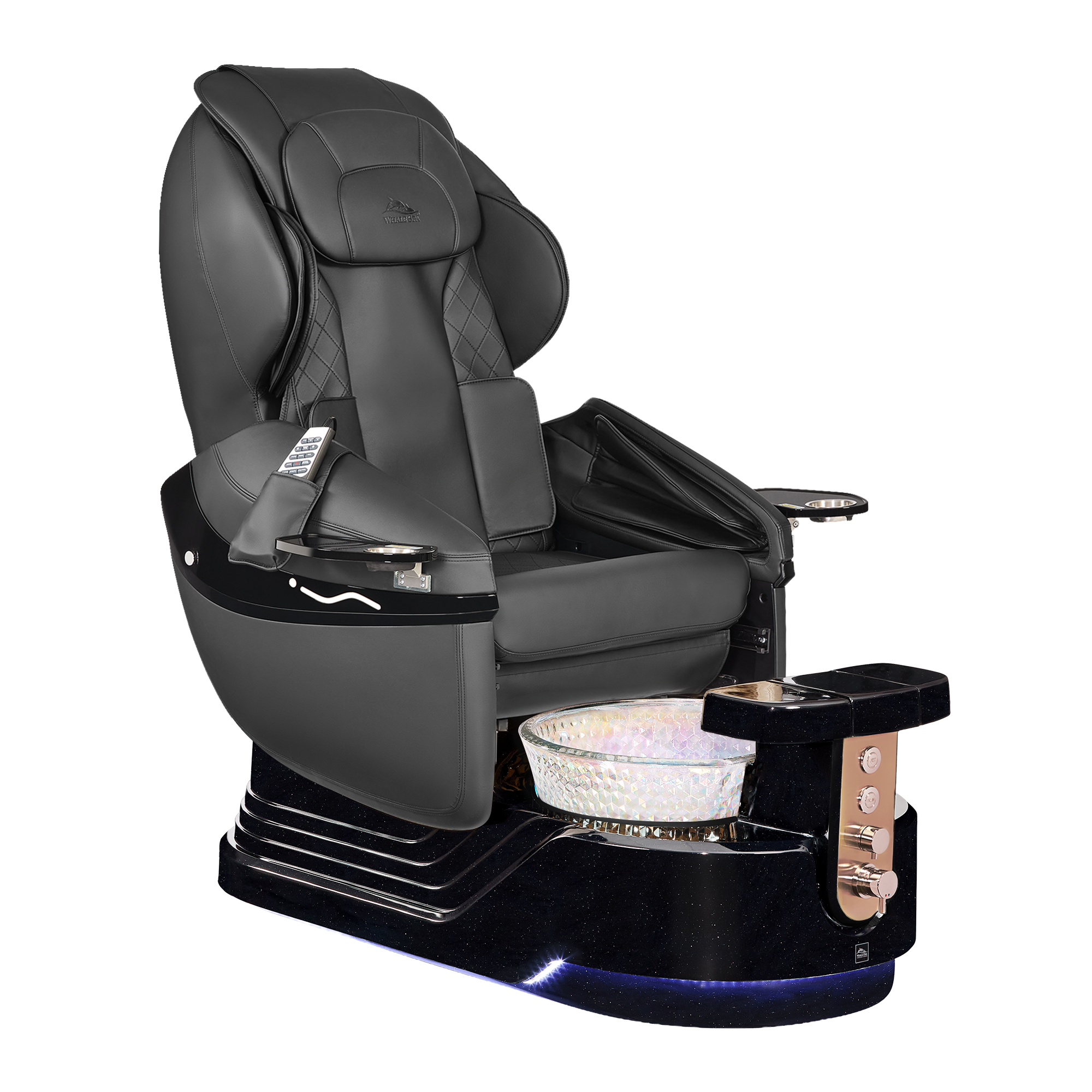 Elora-BlackLeather-BlackBase-HologramBasin-RoseGold