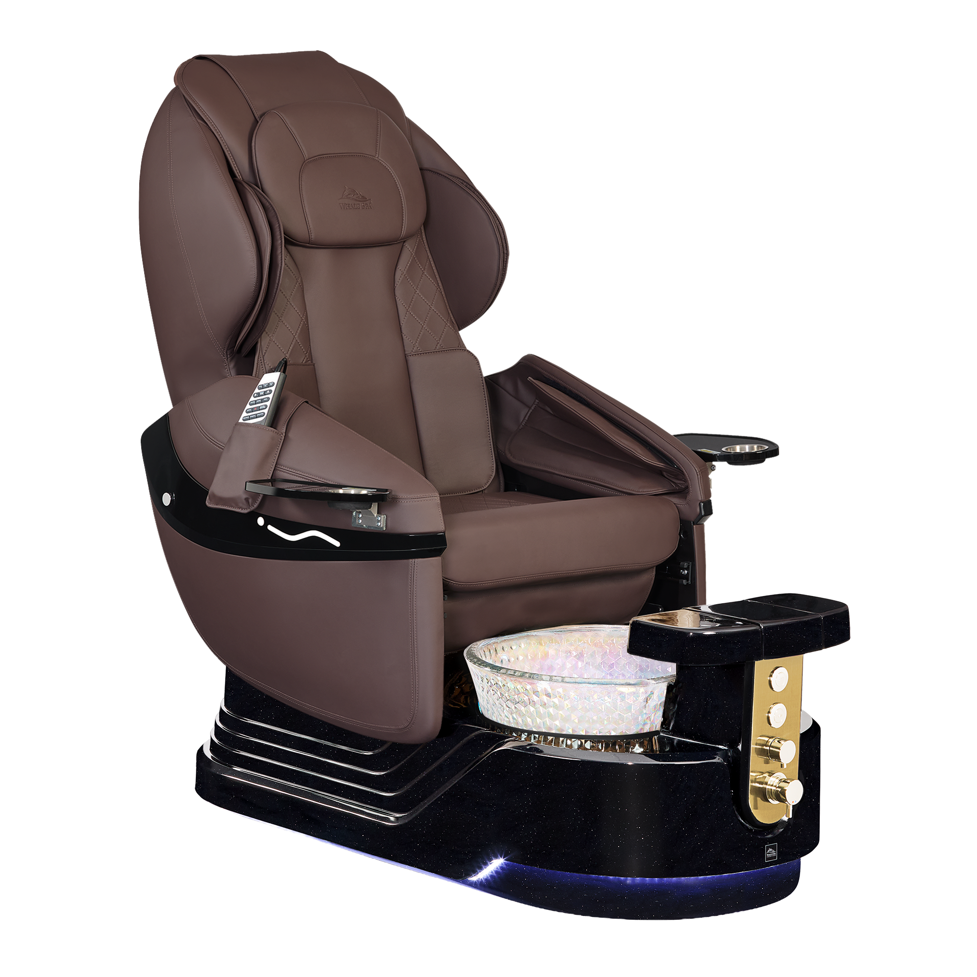 Elora-ChocolateLeather-BlackBase-HologramBasin-YellowGold